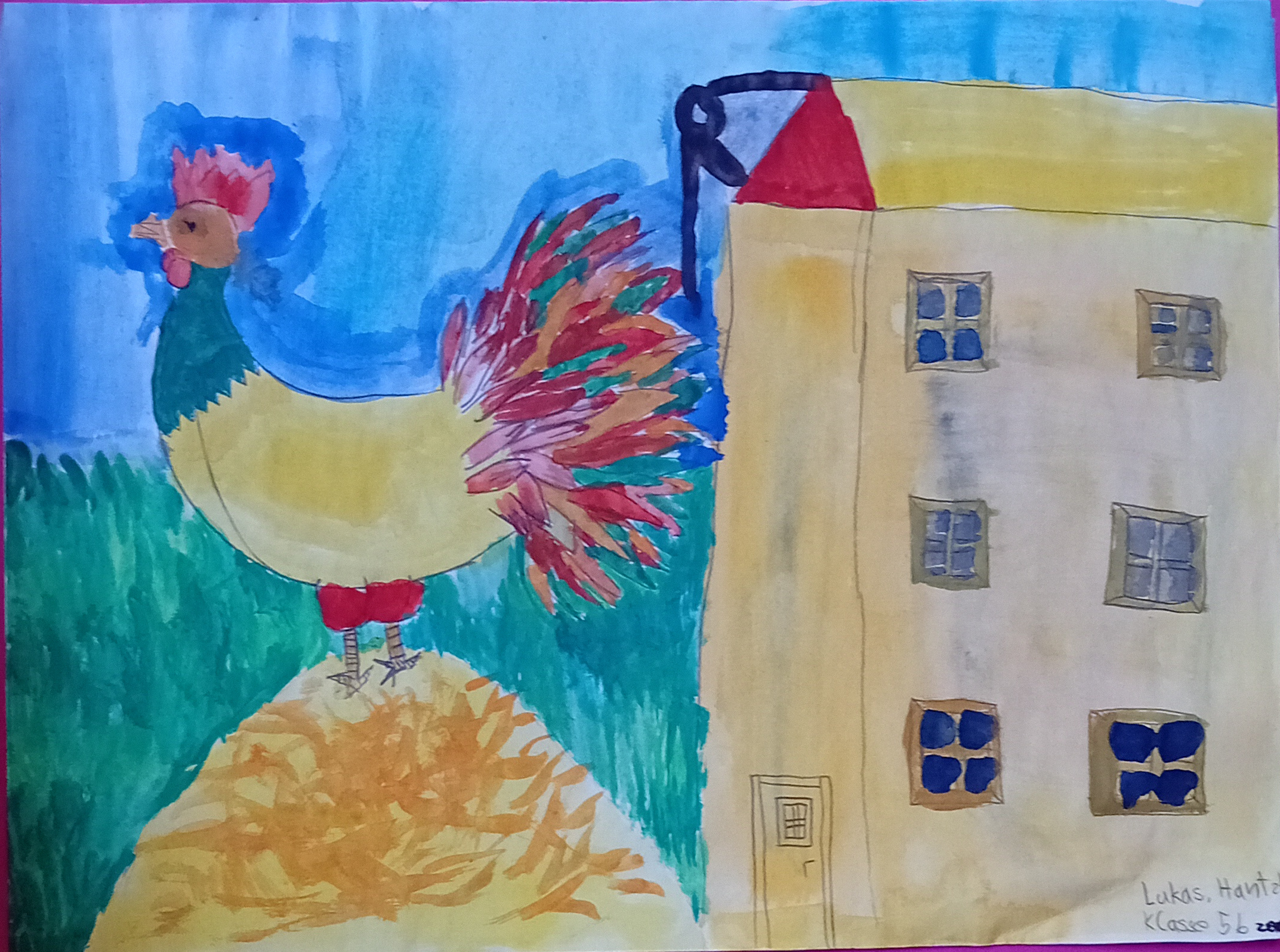 Hahn, 2010. Deckfarben auf Papier -- 42 x 29